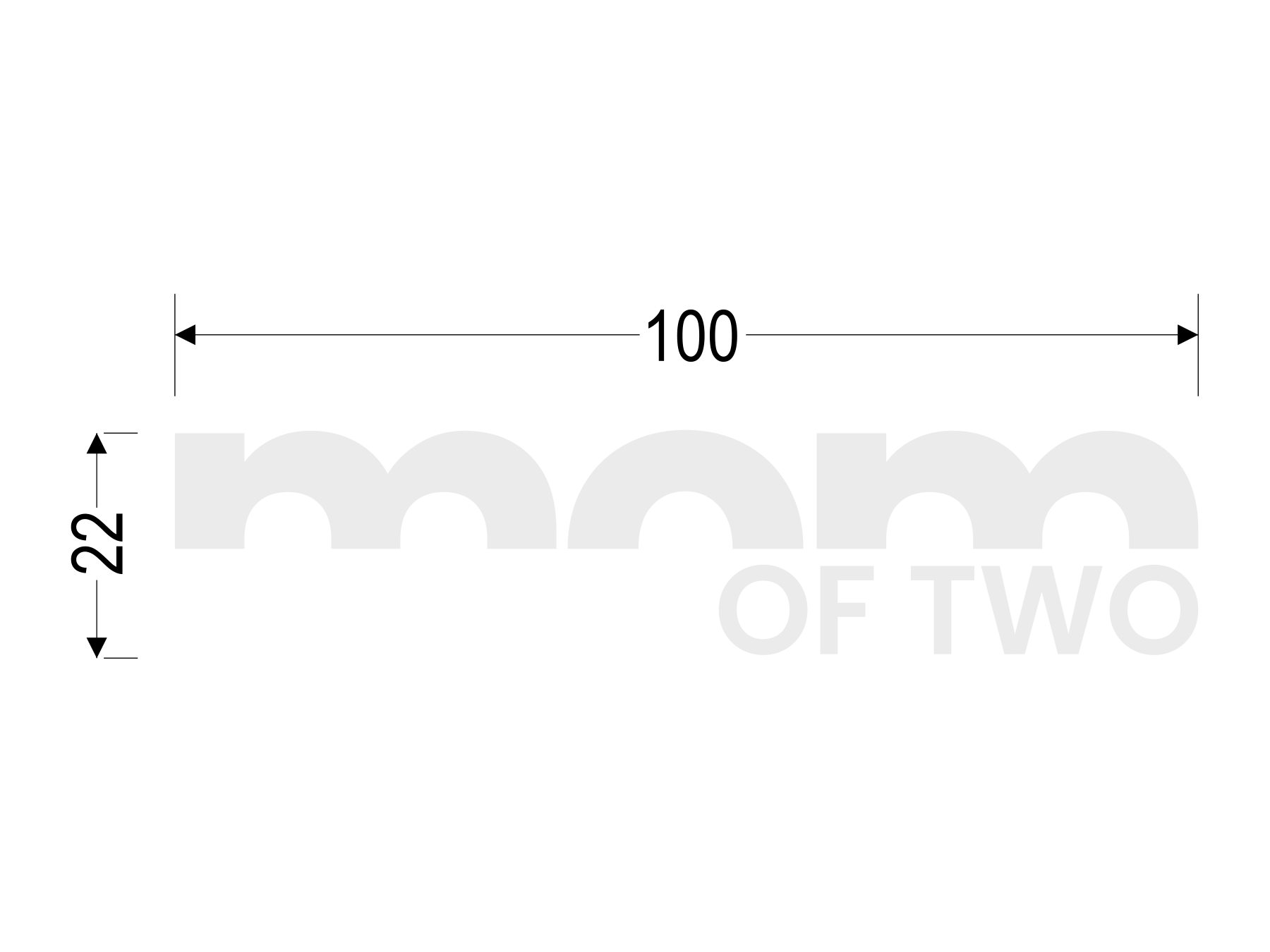 mom OF TWO weiß | Kleiner Transferdruck