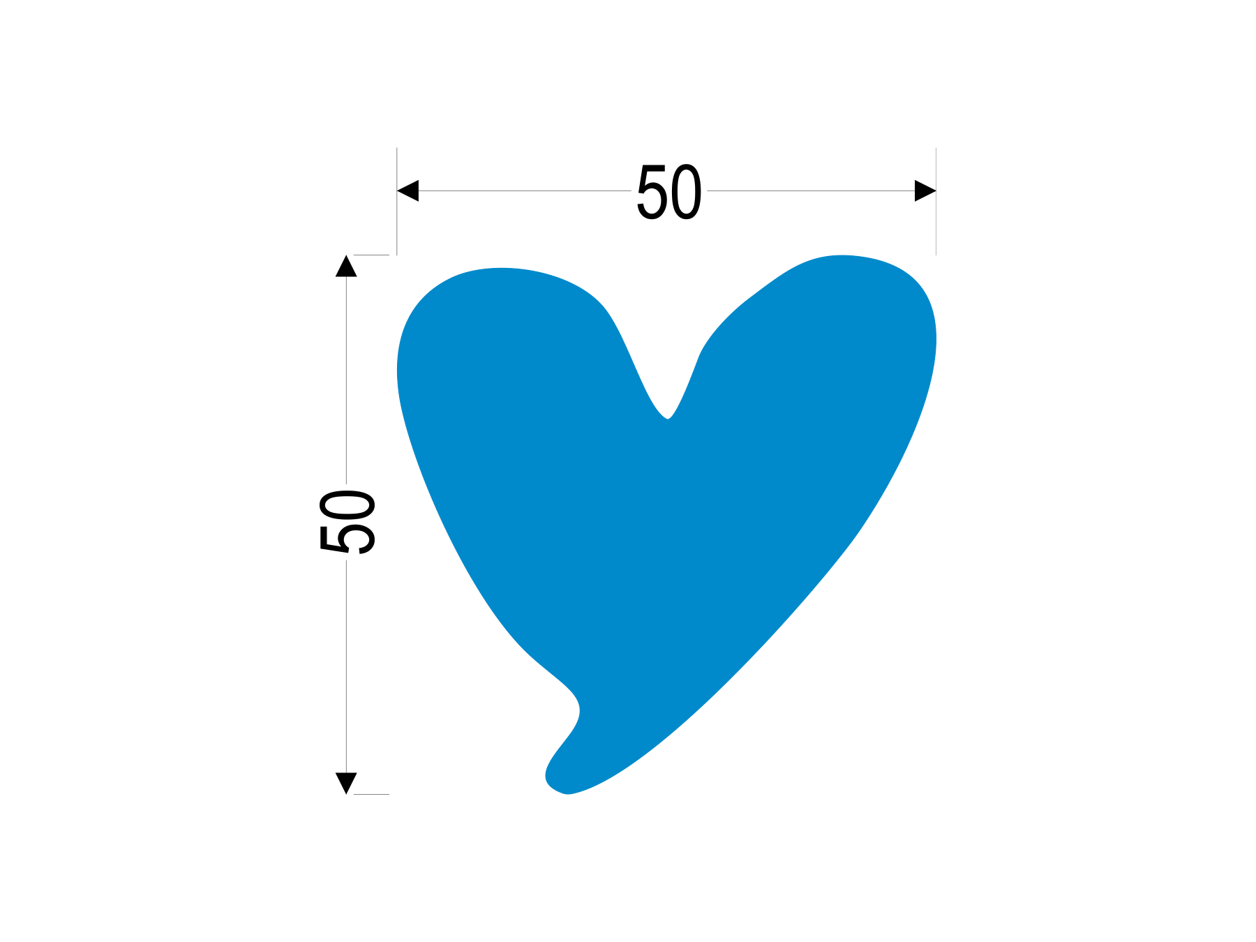 Blaues Herz | Kleiner Transferdruck
