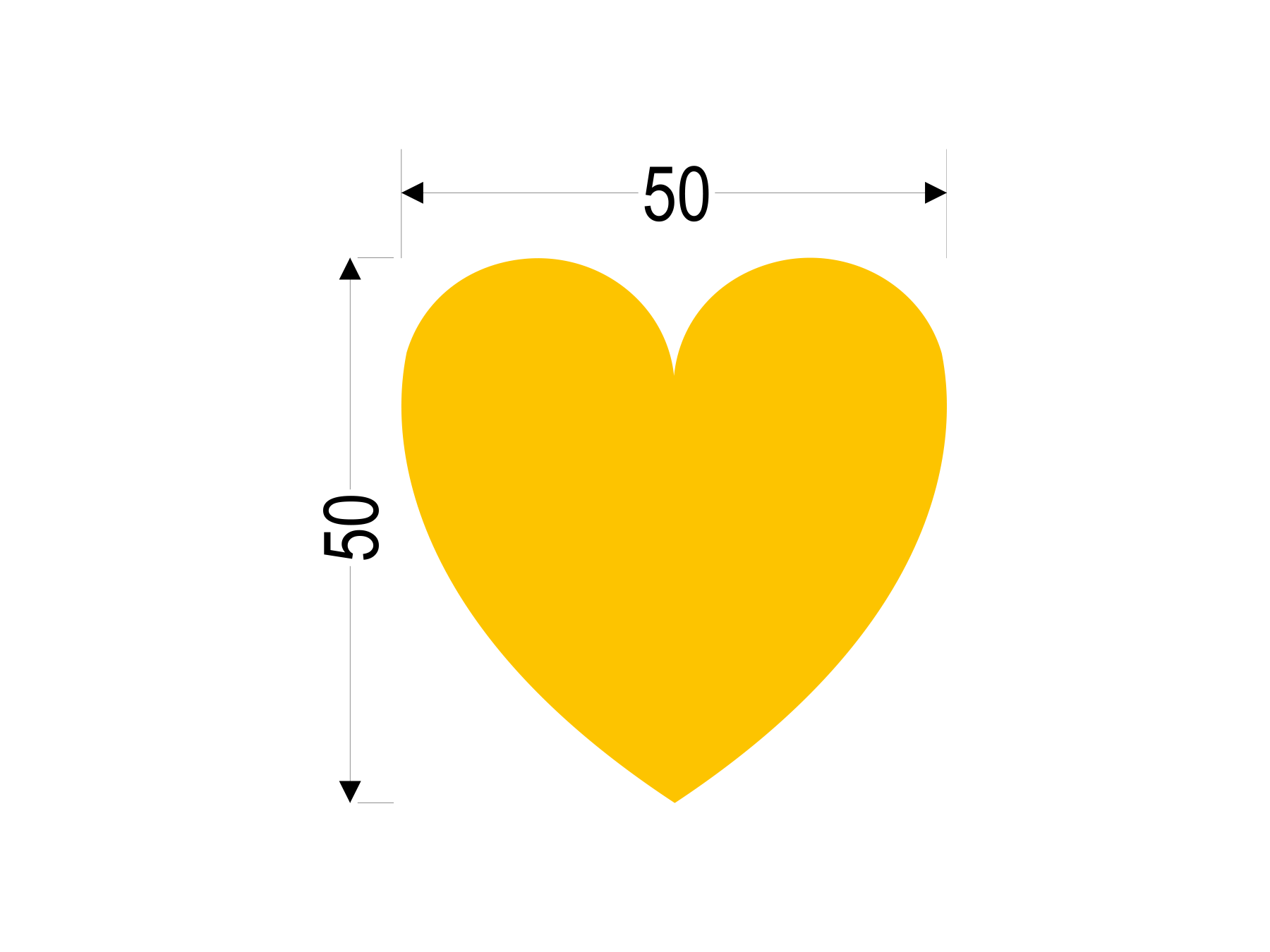 Herz gelb | Kleiner Transferdruck