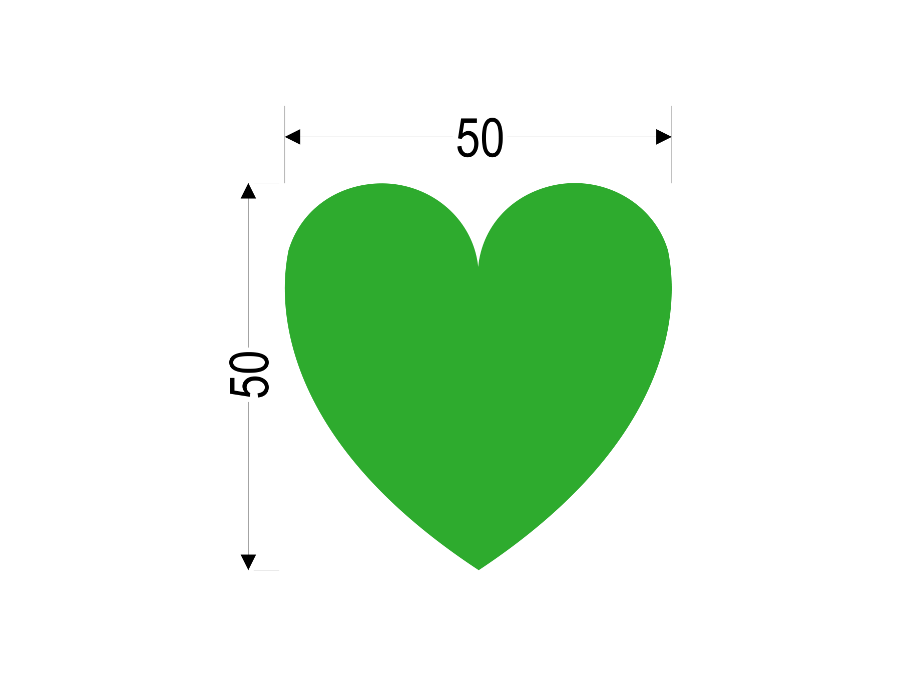 Herz grün | Kleiner Transferdruck