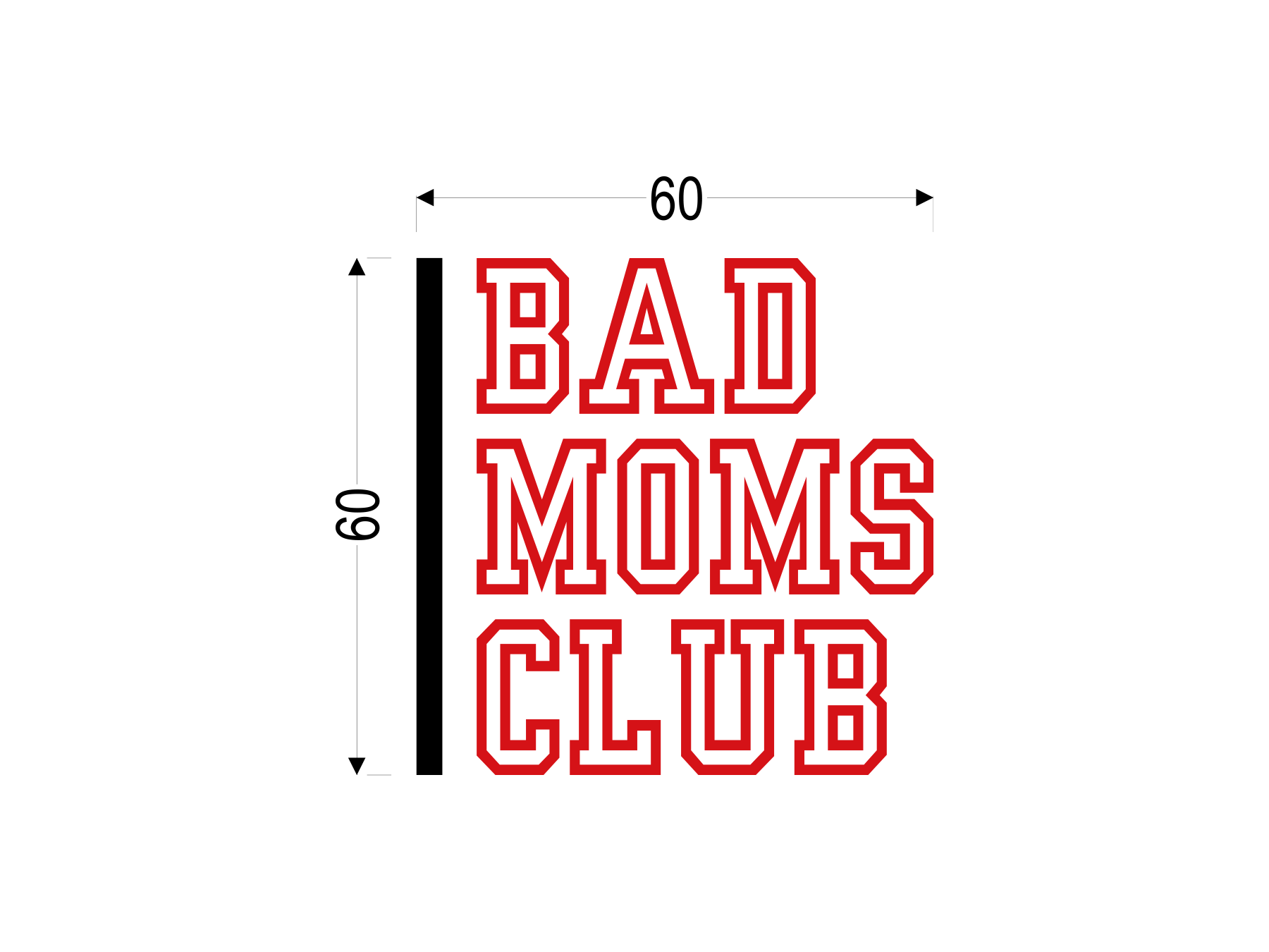 BAD MOMS CLUB schwarz | Kleiner Transferdruck