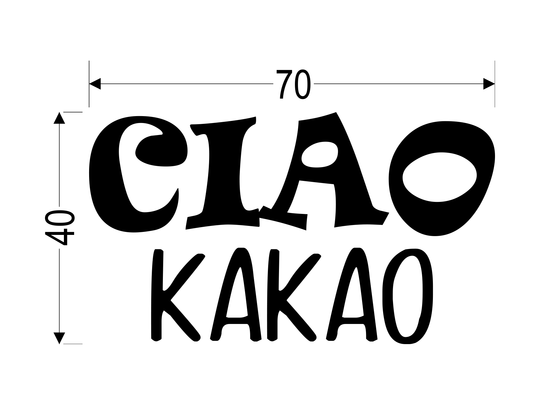 CIAO KAKAO schwarz | Kleiner Transferdruck