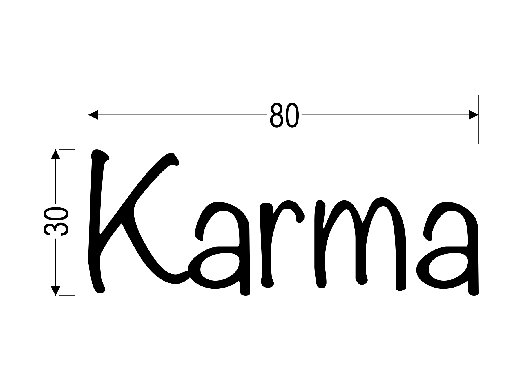Karma schwarz | Kleiner Transferdruck