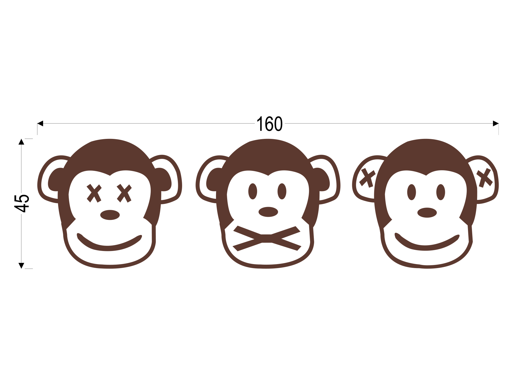 Drei Affen | Normaler Transferdruck