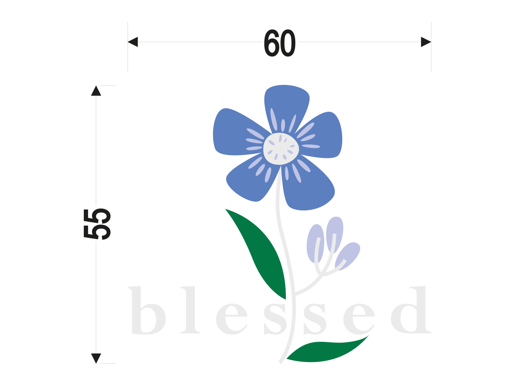 blessed weiß | Kleiner Transferdruck