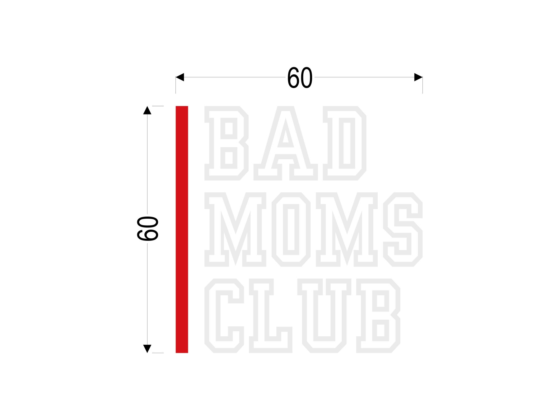 BAD MOMS CLUB weiß | Kleiner Transferdruck