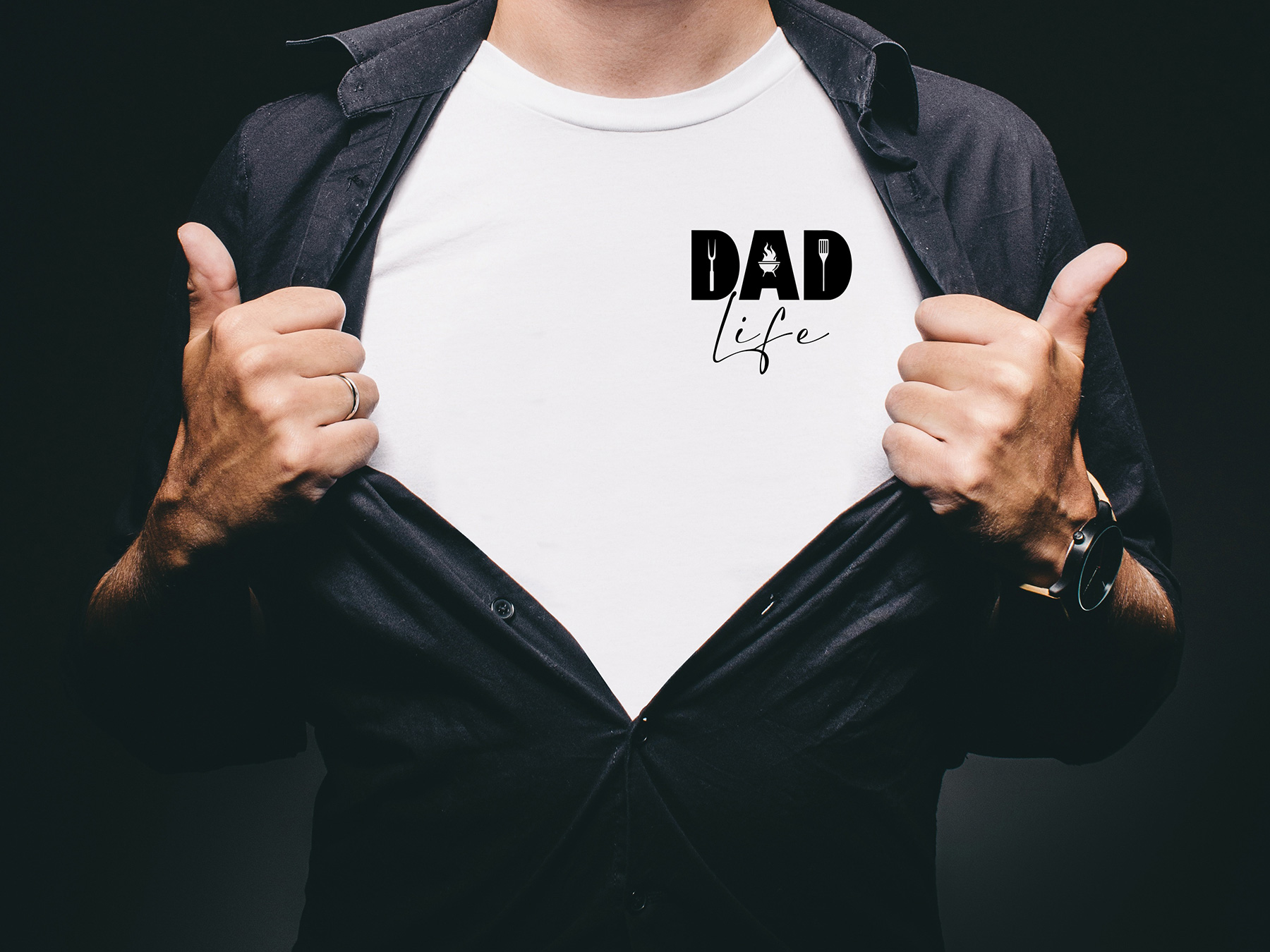 DAD Life schwarz | Normaler Transferdruck