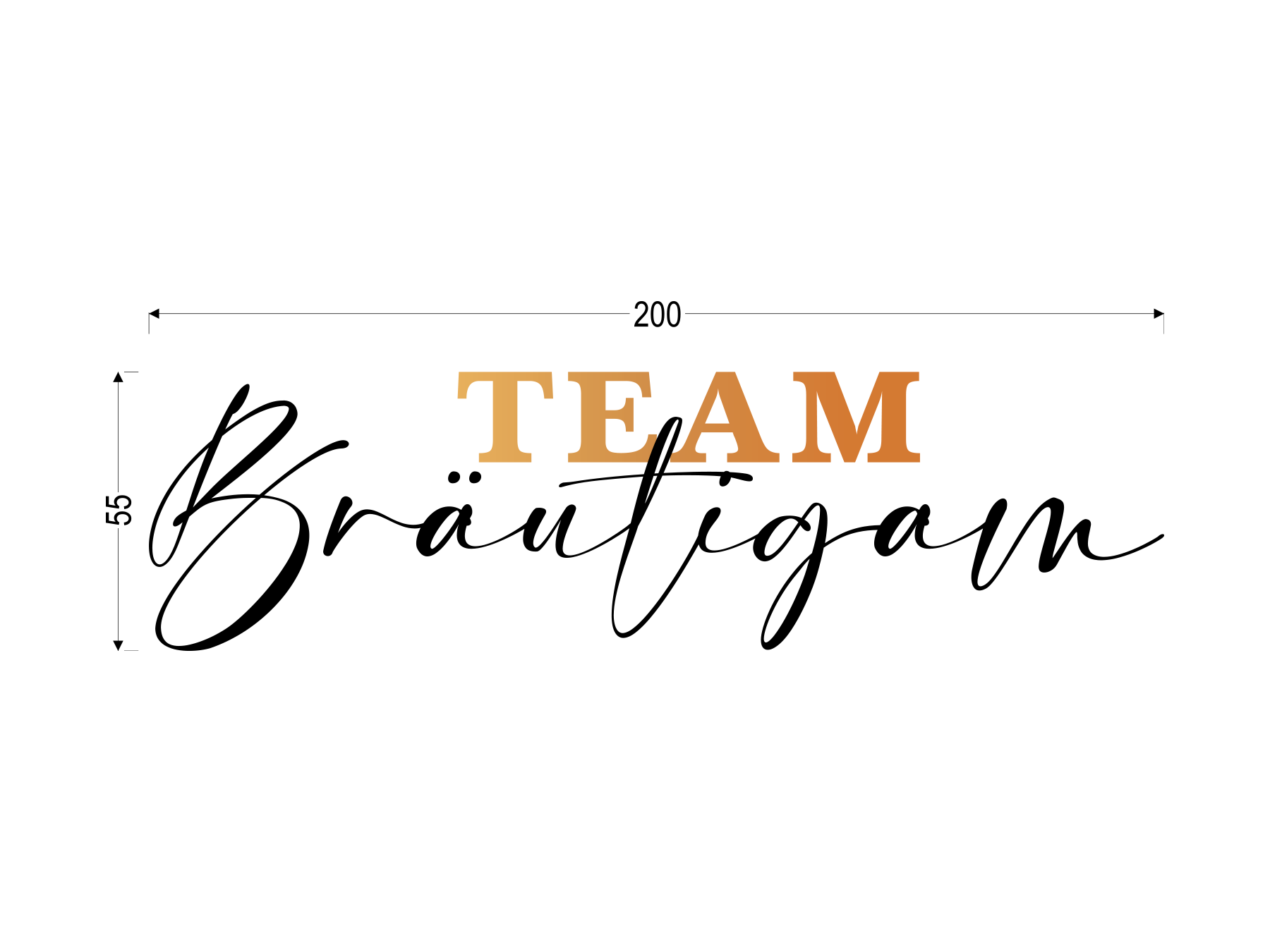 Team Bräutigam schwarz | Großer Transferdruck