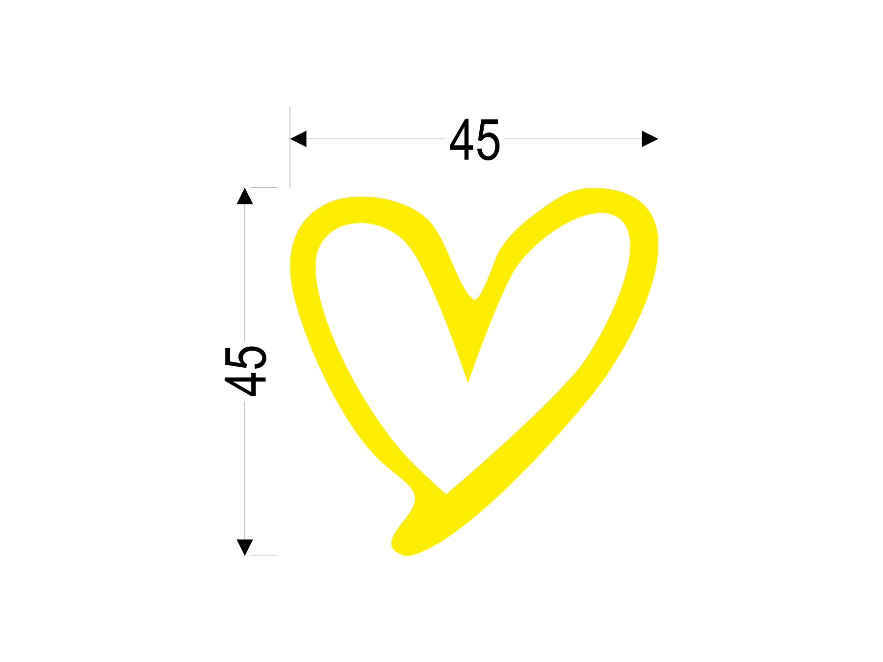Herz in gelb | Kleiner Transferdruck