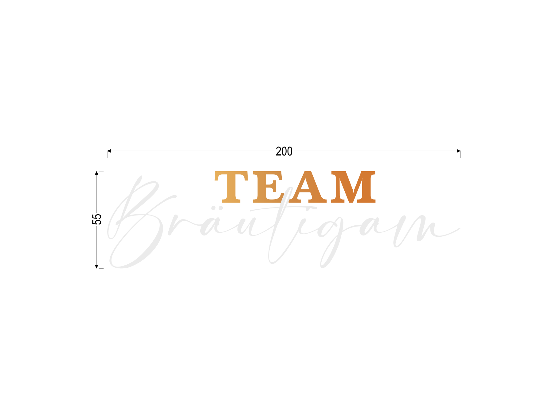 Team Bräutigam weiß | Großer Transferdruck
